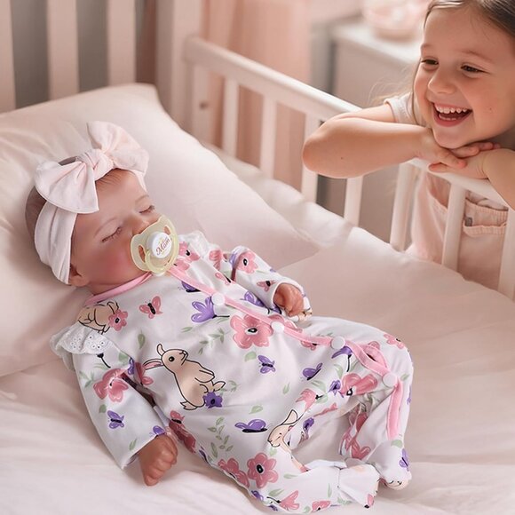 🆕20 inch Full Cloth Body With Vinyl Limbs Baby Dolls Weighted Toddler Baby Girl - Picture 11 of 11